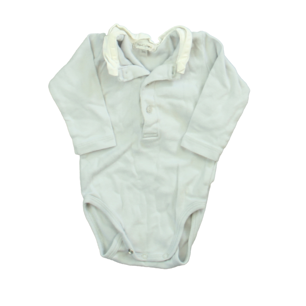 Bout'chou Boys Gray | White Onesie size: 3 Months